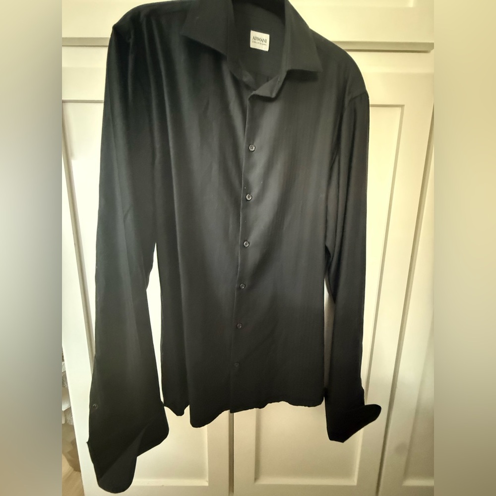 Armani Collezioni black button up Shirt
